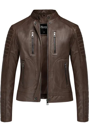 REPUBLIX Lederjacke MYRNA Echtleder Damen Biker Zipper Jacke