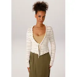 Aniston CASUAL Strickjacke im trendigen Ajour-Muster-Mix beige 36 EU