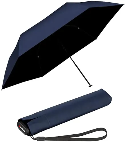 Knirps US.050 Ultra Light Slim Manual Taschenschirm - navy - Taschenschirm mit UV- und Hitzeschutz, extrem leicht und flach, perfekt für die Handtasche, schützt bis zu 99% vor UV-Strahlen und reduziert die Temperatur darunter um bis zu 40%.