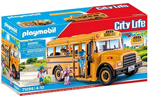 PLAYMOBIL City Life 71094 - US Schulbus mit Blinklicht, Spielzeug-Bus für Kinder ab 4 Jahren, ideal für spannende Schultage