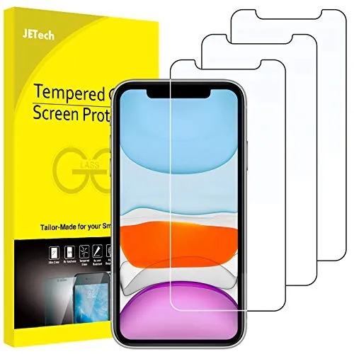 JETech Schutzfolie für iPhone 11 und iPhone XR 6,1 Zoll, Panzer Schutz Glas Folie Displayschutzfolie, 3 Stück