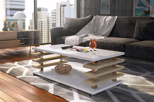 DC-3 Couchtisch 120x60cm - Beistelltisch fürs Wohnzimmer mit praktischer Ablagefläche, modernem Design und stabiler Bauweise - ideal für kleine Räume und vielseitig einsetzbar.