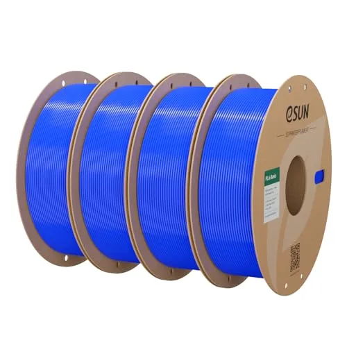 eSUN PLA Filament 1.75mm, PLA Basic 3D Drucker Filament Maßgenauigkeit +/- 0.03mm, 1KG pro Spule, 4 Spulen 3D Druck 3D Filament, Blau-4KG