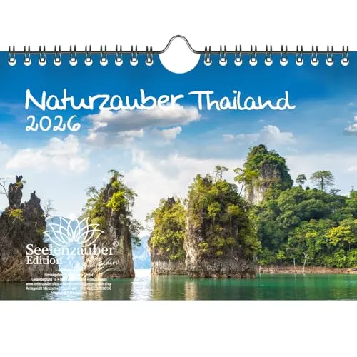 Naturzauber Thailand DIN A5 Kalender für 2026 Landschaft Reise Meer Natur Land Uraub Strand - Seelenzauber