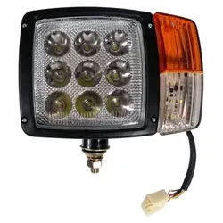 Linker LED-Scheinwerfer mit Blinker und Positionslicht für Traktoren und Bagger - Hochleistungs-LED-Scheinwerfer mit Blinker und Standlicht, ideal für Traktoren und Bagger. Mit 9 LEDs und 3 Funktionen für optimale Sichtbarkeit. Einfache Montage dank 4-poligem Stecker.