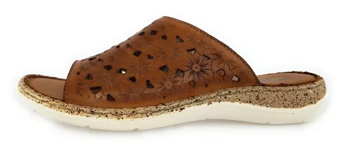Reflexan Pantolette Hausschuh braun 37 EU - Bequeme Pantolette in Größe 37 EU aus hochwertigem Leder, ideal für Zuhause. Genießen Sie den Komfort von offenem Schuhdesign und rutschfester Gummisohle.