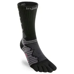 Injinji Ultra Run Crew Socken (Größe 47.5, schwarz) - Laufsocken für lange Strecken, bieten hervorragenden Komfort und Unterstützung - ideal für den Einsatz mit Five-Fingers.