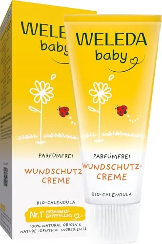WELEDA Bio Baby Calendula Wundschutzcreme parfümfrei - Naturkosmetik Wundsalbe/Babycreme für den Schutz empfindlicher Haut im Windelbereich. Hilft bei Rötungen, gereizter Haut & Wundsein (1x 75ml)