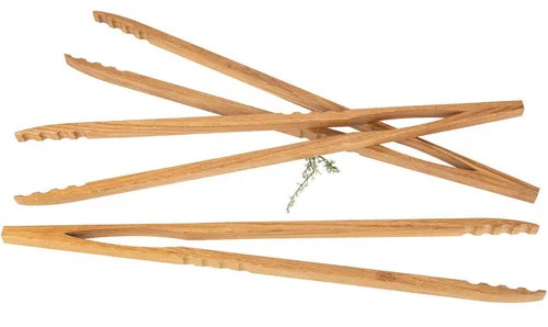 Holz Frank Grillzange Hochwertige XXL Grillzange aus geölter Eiche - 60 cm Würstchenzange