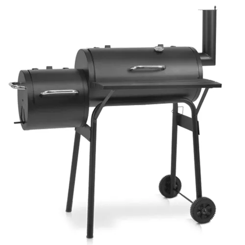 Hecht Smoker Grillwagen Sentinel Minor - Luxus Smoker für Barbecue-Feeling im Garten, mit 2 Brennkammern und präzisem Deckelthermometer für perfekte Grill- und Backergebnisse.