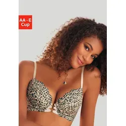 LASCANA Push-up-BH in aufregender Leo-Optik, sexy Dessous beige 85