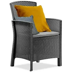 Lima künstlichen Rattan Sessel mit Armlehnen Graphit
