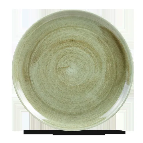 Churchill STONECAST Burnished Green Coupe Plate 28,8 cm - Runder Teller aus hochwertigem Porzellan, handgefertigt in Großbritannien, ideal für stilvolle Tischdekoration.