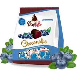 Uniconf BonRoll Fruchtgelee in dunkler Schokolade Blaubeere, 80 g
