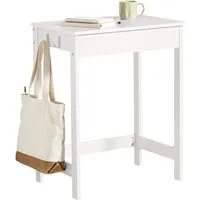 SoBuy Schreibtisch FWT43, weiß - Kinderschreibtisch mit 1 Schublade und 2 Haken, ideal für ein aufgeräumtes und funktionales Kinderzimmer. Pflegeleichte Oberfläche für einfache Reinigung.