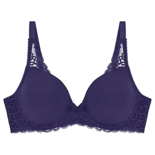 Triumph Amourette Spotlight WHP - Schalen-BH 80D Prussian Blue - Funktionsunterwäsche mit optimaler Passform und grafischem Spitzendesign für eleganten Komfort und Unterstützung.
