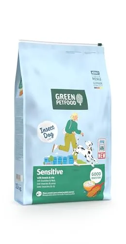 Green Petfood InsectDog Sensitive - Premium Trockenfutter für sensible Hunde (10 kg) - Hundefutter mit 100% Insektenprotein, weizenfrei und ideal für sensible Hunde. Nachhaltig und ohne Tierversuche für eine grünere Zukunft.