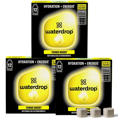 waterdrop® Microenergy Turbo Boost – 160mg Koffein, 36 Drops Würfel – Zuckerfrei, Kalorienarm - Energie für jeden Moment: Genieße den fruchtigen Geschmack mit 160mg natürlichem Koffein pro Würfel. Ideal für einen aktiven Lebensstil, ohne Zucker und künstliche Zusätze – der perfekte Begleiter für deinen Tag!