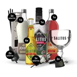 SALITOS Salrita-Cocktail-Paket MEXICAN SUNSET - Sonstige Netzwerkartikel mit allem, was du für 6 köstliche Salrita-Cocktails brauchst – inklusive Gläsern, Sirupen und Tequila!