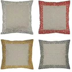 4er Set Handgefertigte Kissenbezüge Frisia Bunt 40x40cm - Boho Deko - Dieses 4er Set handgefertigter Kissenbezüge Frisia Bunt mit kunstvoller Stickerei bringt stilvolle Akzente in dein Zuhause. Ideal für Wohnzimmer oder Schlafzimmer und passt perfekt zu verschiedenen Einrichtungsstilen.