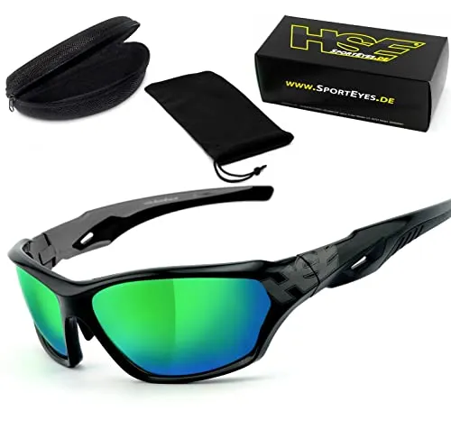 HSE SportEyes® | beschlagfrei, Winddicht, HLT® Kunststoff-Sicherheitsglas nach DIN EN 166 | Sportbrille, Radbrille, Sonnenbrille | Brille: 231