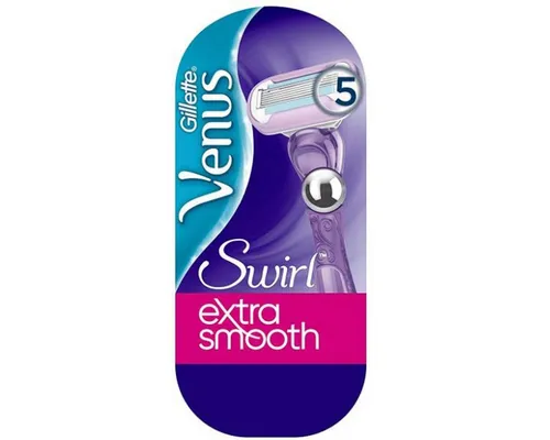 Gillette Venus Swirl extra smooth Nassrasierer mit 2 Ersatzklingen - Herren Rasierklingen, bietet eine extra glatte Rasur mit flexiblen Klingen für müheloses Gleiten über die Haut.