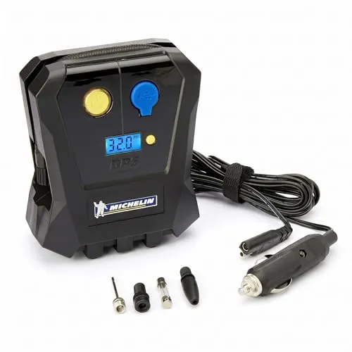MICHELIN Micro Kompressor 12V – Digital & Kompakt - Mobile Kompressoren & Luftpumpen: Leistungsstarker, tragbarer Luftkompressor mit präziser Digitalanzeige und USB-Anschluss – ideal für Auto, Motorrad und Fahrrad unterwegs.