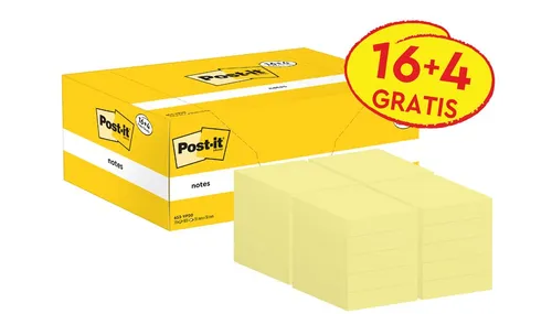 Post-it Haftnotizen notes 51 x 38 mm gelb Promotion 20 Blöcke á 100 Blatt