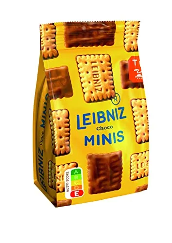 LEIBNIZ Minis Choco, 125 g, knusprige Kekse mit Milchschokolade im Kleinformat (1 x 125 g)