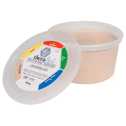 Theraflex Therapie-Knetmasse super soft, 450 g, weiss - Theraflex Therapie-Knetmasse super soft, 450 g, weiss. Ideal zur Förderung von Kreativität und motorischen Fähigkeiten bei Kindern und Erwachsenen. Die Knetmasse bleibt formbar, ist hypoallergen und hinterlässt keine Rückstände auf den Händen.