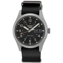 Seiko 5 Sports SRPG37K1 Automatik Militäruhr Herren - Hochwertige Herrenarmbanduhr mit robustem NATO-Armband, mechanischem Uhrwerk und 100m Wasserdichtigkeit. Ideal für sportliche Aktivitäten und den täglichen Gebrauch.