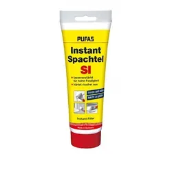 PUFAS Instant-Spachtel 400 g - Gebrauchsfertig und Rissfrei - Hochwertiges Wandausbesserungsmaterial, faserverstärkt und leicht zu verarbeiten. Ideal für Innen- und Außenanwendungen. Härtet rissfrei aus und ermöglicht eine maximale Schichtstärke von 5 mm.