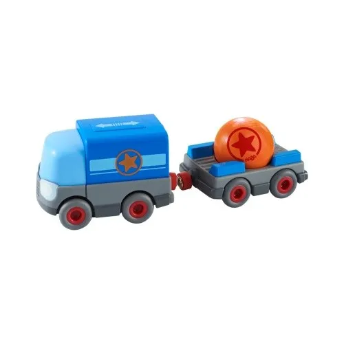 Haba LKW "Kullerbü" - Kreatives Spielzeug für Kinder ab 2 Jahren - Kugelbahnen von Haba mit beweglicher Magnetkupplung und 4-Rad-Antrieb - fördert kreatives Spielen und Motorik - ideal für Kinder ab 2 Jahren, Farbe: Blau.