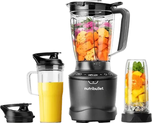 SmartSense 1500 Combo Standmixer NBF550DG - Standmixer mit 1.500 Watt Leistung und 3 verschiedenen Behältern (1,89L, 0,946L, 0,71L) für vielseitige Zubereitungsmöglichkeiten.