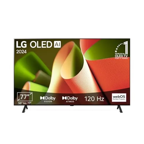 LG OLED77B4ELA 77 Zoll OLED-Fernseher - Fernseher mit 4K Ultra HD, Smart-TV-Funktionen und beeindruckendem OLED-Display für atemberaubende Bildqualität. Perfekt für Filmabende und Gaming.