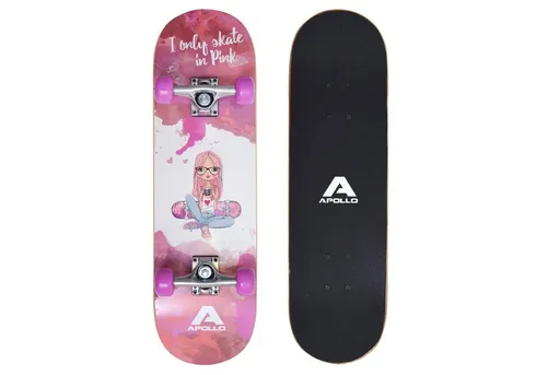 Apollo Skateboard Kinderskateboard 28" - Skaterprincess - Cruiserboards für Kids und Teens, ideal zum spielerischen Erlernen des Skateboardens mit einem stabilen und stylischen Design.