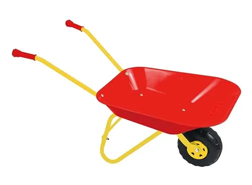 OUTDOOR ACTIVE Kinder Metallschubkarre rot 559 - Robuste Metallschubkarre für Kinder mit fixierten Kunststoffgriffen und Hartplastikbereifung. Ideal für den Spielspaß im Freien. Maximale Belastbarkeit ca. 25 kg, Maße ca. 78x39x43 cm.