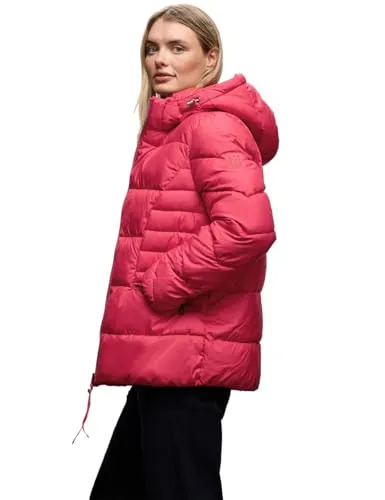 Steppjacke STREET ONE, Damen, Gr. 42, rot - Funktionsjacke mit Kapuze, aus 100% REPREVE Polyester, pflegeleicht und ideal für den Alltag. Perfekt für einen casual Look in carpet red.