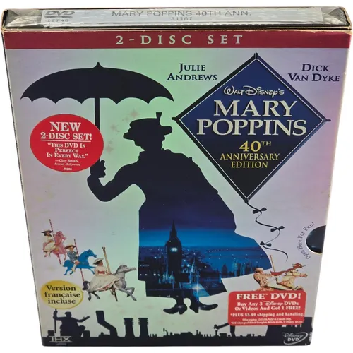 Mary Poppins DVD Walt Disney 40. Jubiläumsausgabe Kanada 2004 VF Region A