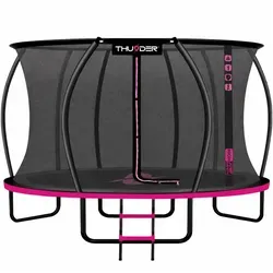 Thunder Gartentrampolin Ultra 366 cm 12 ft mit Innennetz - Rosa Schwarz - Erlebe Spaß und Bewegung mit dem Thunder Gartentrampolin Ultra 12FT! Ideal für die ganze Familie, bietet es Sicherheit durch einen stabilen Rahmen und ein innenliegendes Sicherheitsnetz.