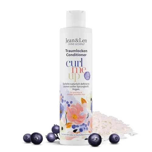 Jean & Len Traumlocken Conditioner Reiswasser & Açaibeere, für lockiges & welliges Haar, bekämpft Frizz und schenkt Geschmeidigkeit, Haarconditioner, ohne Parabene & Silikone, vegan, 300 ml