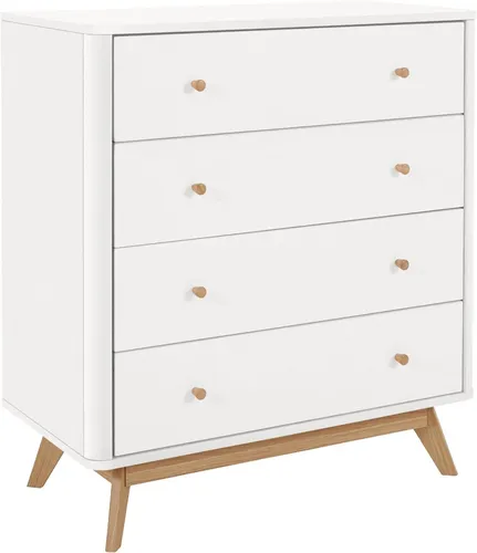 loft24 Sideboard Avena, runde Knopfgriffe weiß