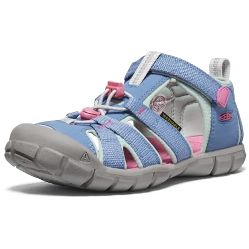 Keen Mädchen Sandale SEACAMP II CNX, blau (bluepink), Gr. 38 - Wanderschuhe für kleine Abenteurer mit geschlossenem Fersenbereich und Zehenkappe. Waschbar und mit optimalem Halt, ideal für aktive Kinder, die die Natur erkunden wollen!