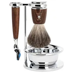 MÜHLE RYTMO Rasierset Rasierer Fusion - Set für die perfekte Nassrasur: Mit Gillette Fusion Klingen für eine gründliche Rasur und einem Pinsel aus reinem Dachshaar für sanfte Gesichtsmassage – ideal für Einsteiger und Liebhaber der Rasurkultur.