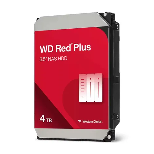 Western Digital WD Red Plus 4TB HDD - 3.5 Zoll NAS Festplatte, recertified und optimal für zuverlässige Datenspeicherung