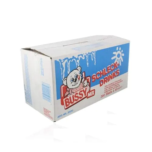Bussy Mix Schleck Drinks - 200er Pack (200 x 40 ml), das Original Wassereis für erfrischende Sommermomente