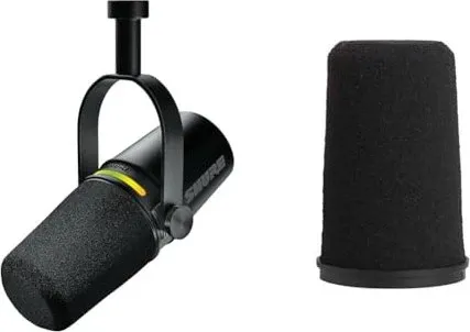 Shure MV7+-K Podcast-Mikrofon - Professionelles Kondensator-Mikrofon mit personalisierbarem LED-Touchpanel, ideal für hochwertige Podcasts und Streams
