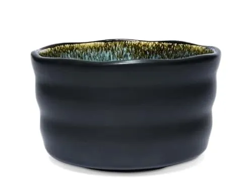 Teeladen Herzberg MAOCI - Matcha Tee-Schale Chawan aus Porzellan 350ml schwarz handgefertigt