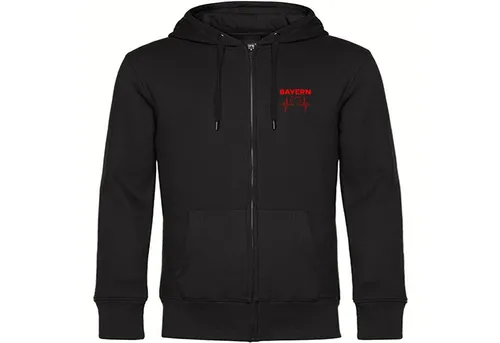 multifanshop Kapuzensweatjacke Bayern - Herzschlag - Hochwertige Kapuzensweatjacke für echte Bayern-Fans! Kuschelige Oberfläche, strapazierfähig und mit brillanten Farben. Perfekt als Fanartikel oder Geschenk!