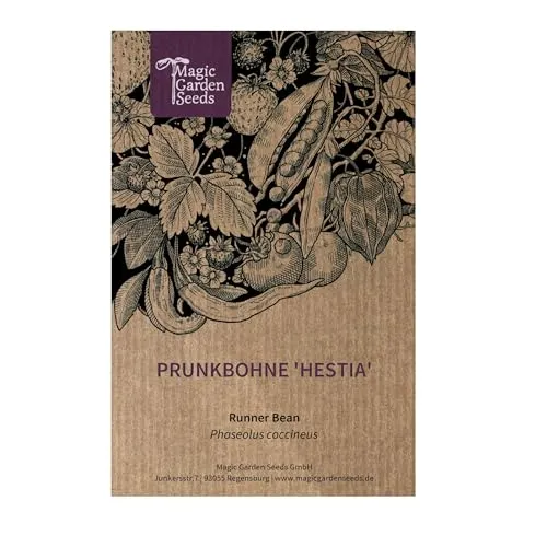 Magic Garden Seeds - Prunkbohne 'Hestia' (Phaseolus coccineus) - buschige Feuerbohne mit zweifarbigen Blüten, ideal für Topf, Hochbeet & Balkon - robust & dekorativ